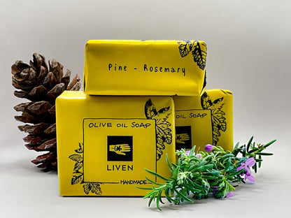 Olive Oil Bar Soap with Pine & Rosemary Essential Oils